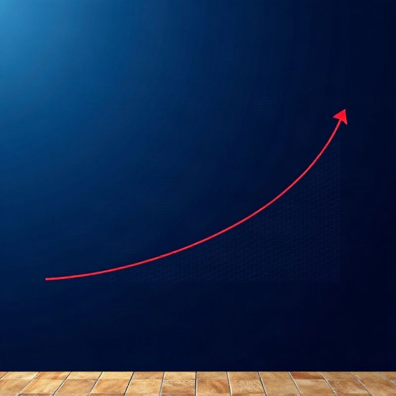 Visualización de curva de crecimiento de un fondo de pensiones sobre fondo índigo